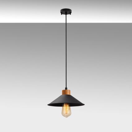 Lámpara colgante con cable MANAVGAT 1xE27/40W/230V negro/marrón