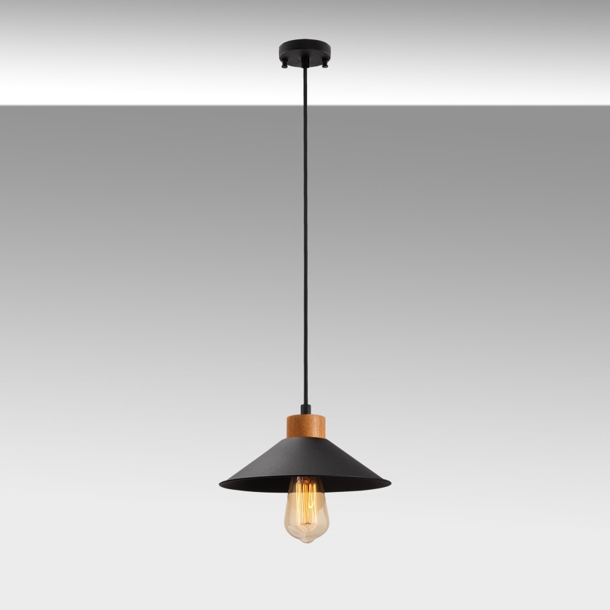 Lámpara colgante con cable MANAVGAT 1xE27/40W/230V negro/marrón