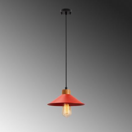 Lámpara colgante con cable MANAVGAT 1xE27/40W/230V roja/marrón