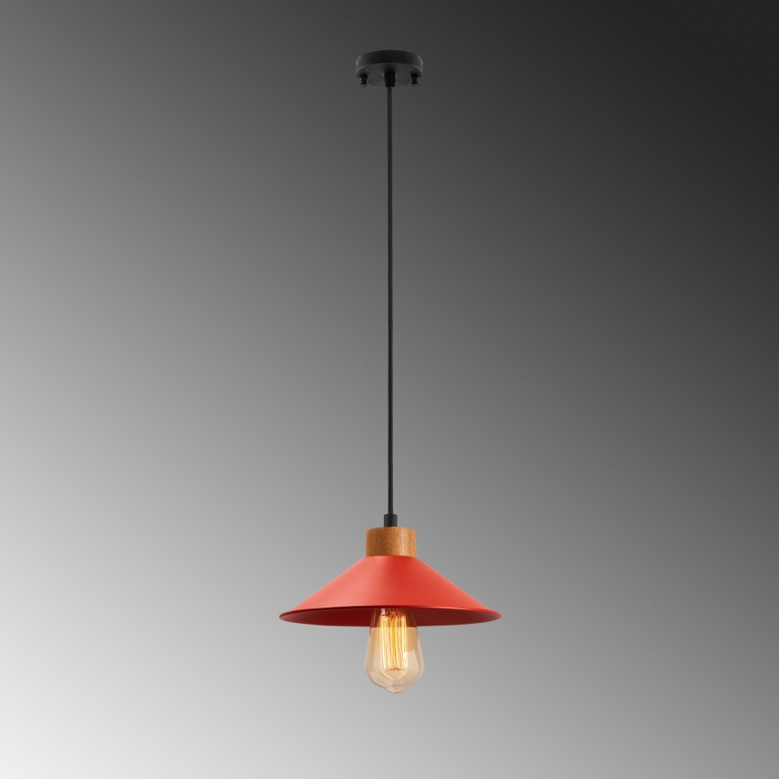 Lámpara colgante con cable MANAVGAT 1xE27/40W/230V roja/marrón