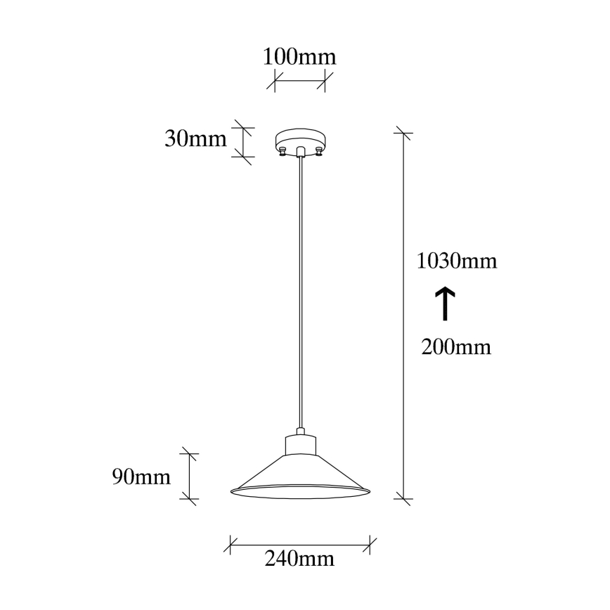 Lámpara colgante con cable MANAVGAT 1xE27/40W/230V roja/marrón