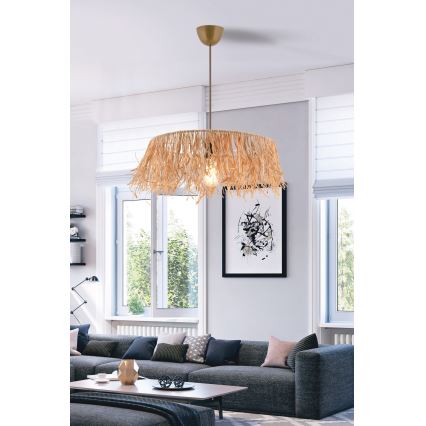Lámpara colgante con cable MARISKA 1xE27/40W/230V de rafia
