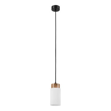 Lámpara colgante con cable MARKUS 1xE27/15W/230V negro/roble
