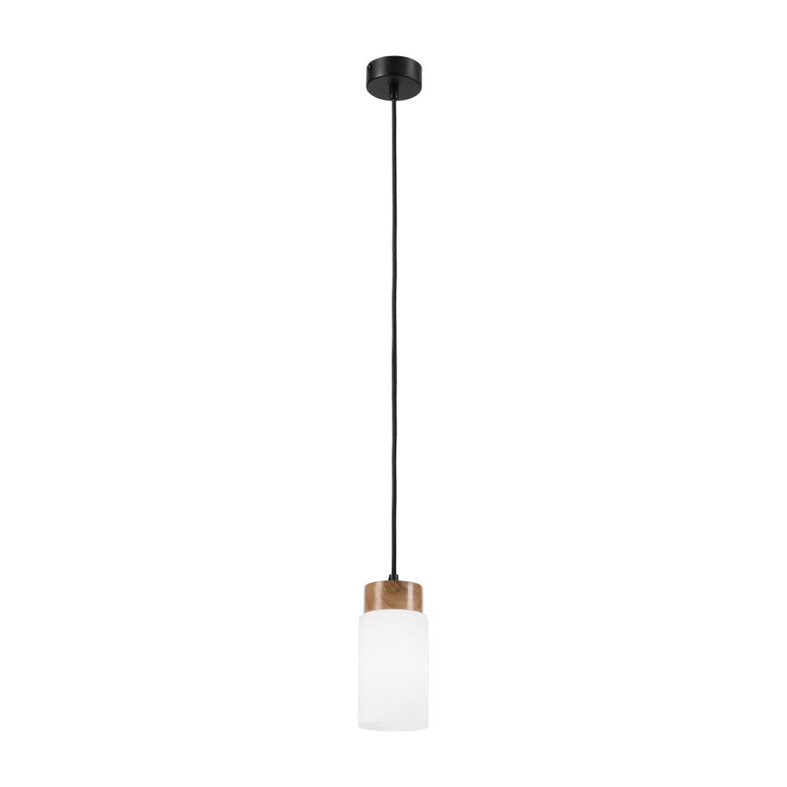 Lámpara colgante con cable MARKUS 1xE27/15W/230V negro/roble