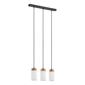 Lámpara colgante con cable MARKUS 3xE27/15W/230V negro/roble