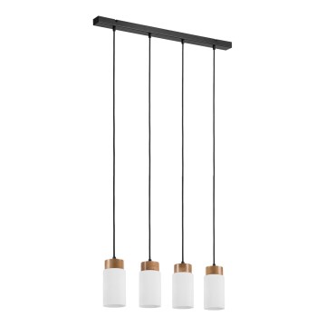 Lámpara colgante con cable MARKUS 4xE27/15W/230V negro/roble