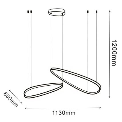 Lámpara colgante con cable MICHELLE LED/48W/230V 4000K, negra