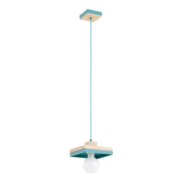 Lámpara colgante con cable MIKO 1xE27/15W/230V menta/beige