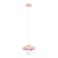 Lámpara colgante con cable MIKO 1xE27/15W/230V rosa/beige