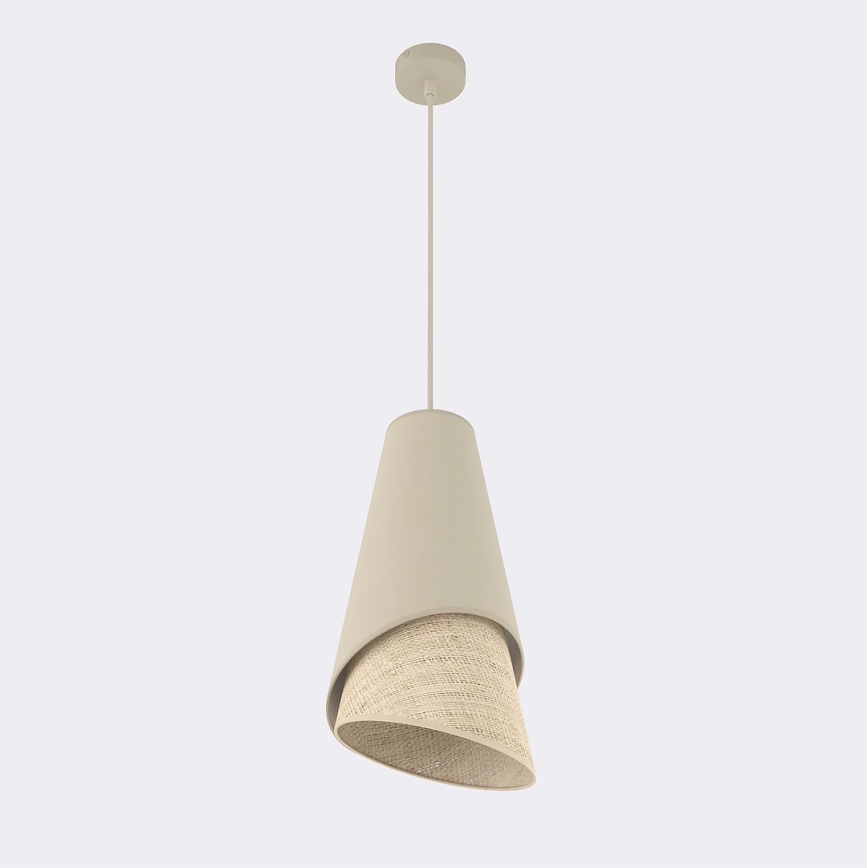 Lámpara colgante con cable MODA 1xE27/15W/230V beige/ratán