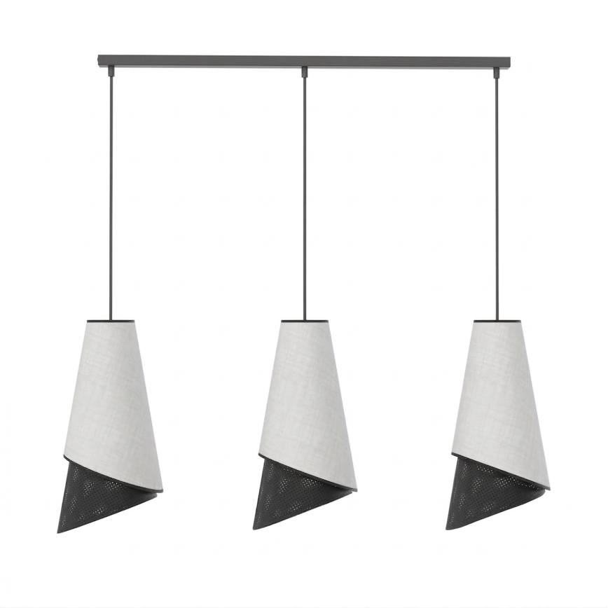 Lámpara colgante con cable MODA 3xE27/15W/230V gris/negro