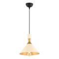 Lámpara colgante con cable MONZA 1xE27/40W/230V, diámetro 25 cm, acabado crema y dorado
