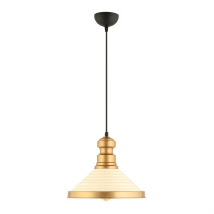 Lámpara colgante con cable MONZA 1xE27/40W/230V Ø 30 cm crema/dorada