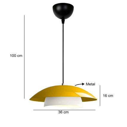Lámpara colgante con cable MOONLIGH 1xE27/40W/230V amarilla