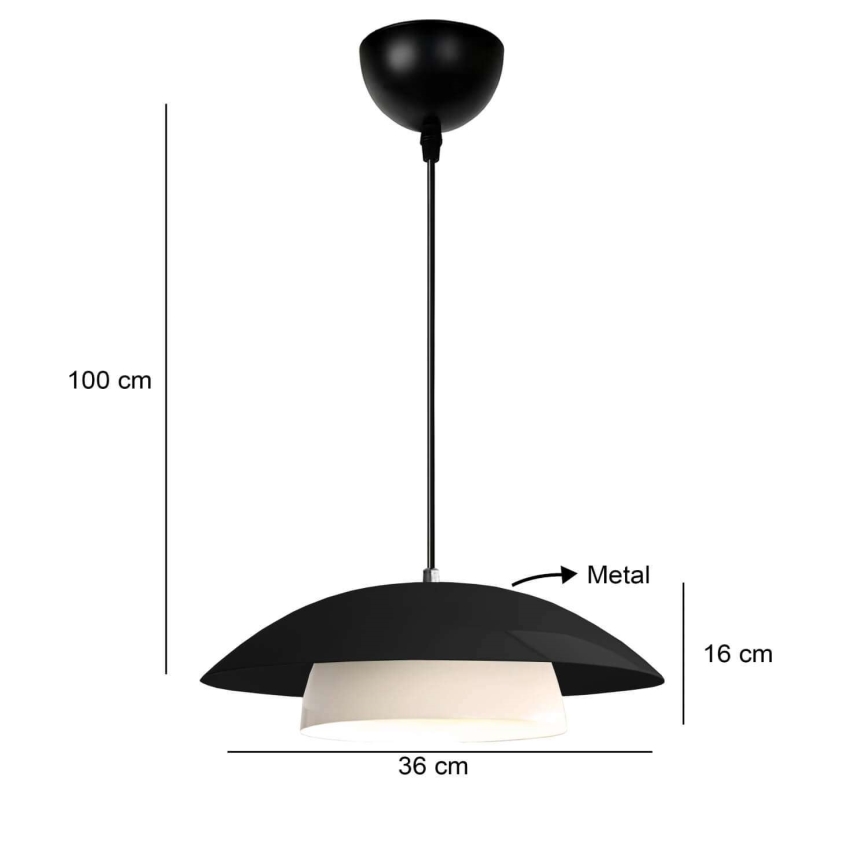 Lámpara colgante con cable MOONLIGH 1xE27/40W/230V negra