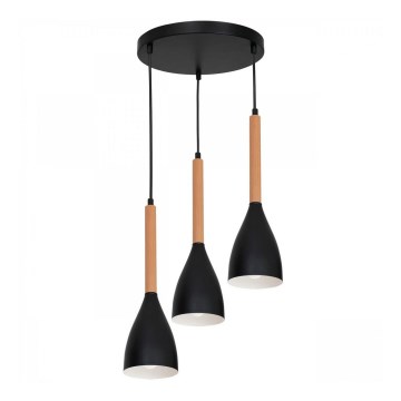 Lámpara colgante con cable MUZA 3xE27/60W/230V redonda