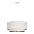 Lámpara colgante con cable NATIA 1xE27/60W/230V, diámetro 45 cm, blanca