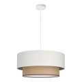 Lámpara colgante con cable NATIA, 1xE27 (60W, 230V), diámetro 45 cm, blanco/marrón