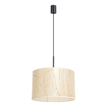 Lámpara colgante con cable NEVIA 1xE27/15W/230V Ø 40 cm beige/efecto mármol