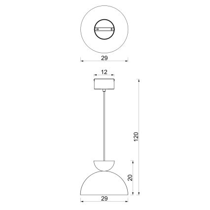 Lámpara colgante con cable NEVIS, 1x E27/15W/230V, diámetro 29 cm, marrón