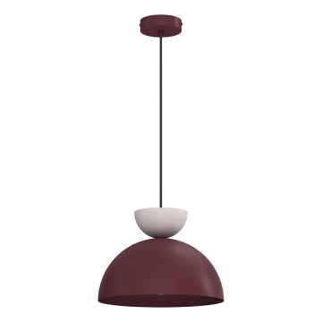 Lámpara colgante con cable NEVIS 1xE27/15W/230V diámetro 29 cm burdeos