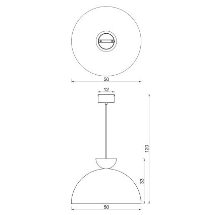 Lámpara colgante con cable NEVIS, 1xE27/15W/230V, diámetro 50 cm, marrón