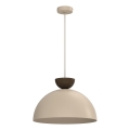 Lámpara colgante con cable NEVIS 1xE27/15W/230V Ø 38 cm beige