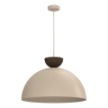 Lámpara colgante con cable NEVIS 1xE27/15W/230V Ø 50 cm beige