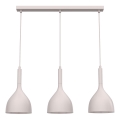 Lámpara colgante con cable NOAK 3xE27/15W/230V color crema