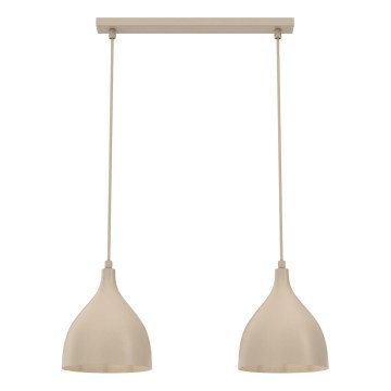 Lámpara colgante con cable NOAK CLASSIC 2xE27/15W/230V beige