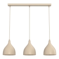 Lámpara colgante con cable NOAK CLASSIC 3xE27/15W/230V beige