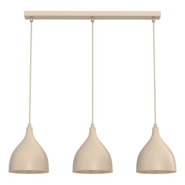 Lámpara colgante con cable NOAK CLASSIC 3xE27/15W/230V beige