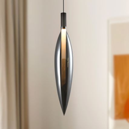 Lámpara colgante con cable NORDIC 1xG9/5W/230V, acabado cromado negro