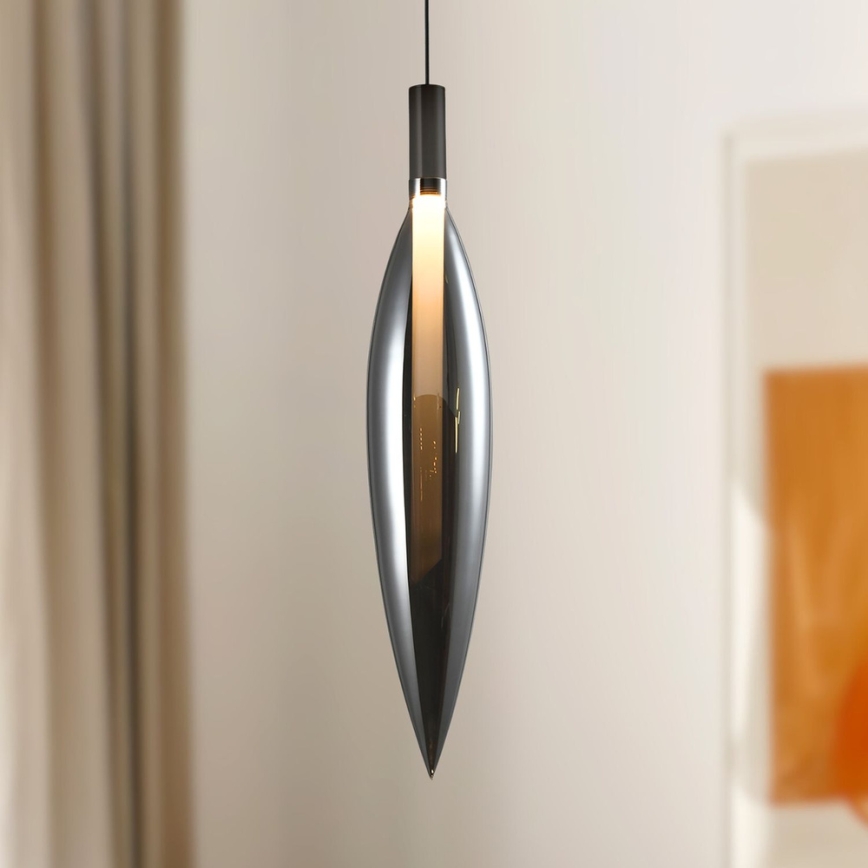 Lámpara colgante con cable NORDIC 1xG9/5W/230V, acabado cromado negro