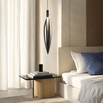 Lámpara colgante con cable NORDIC 1xG9/5W/230V, acabado cromado negro