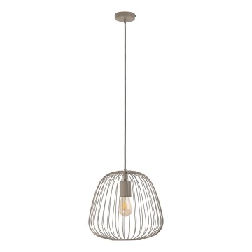 Lámpara colgante con cable OVELLA 1xE27/15W/230V Ø 36 cm gris