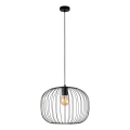 Lámpara colgante con cable OVELLA 1xE27/15W/230V Ø 46 cm, negra