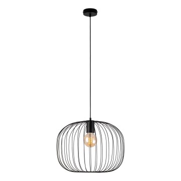 Lámpara colgante con cable OVELLA 1xE27/15W/230V Ø 46 cm, negra