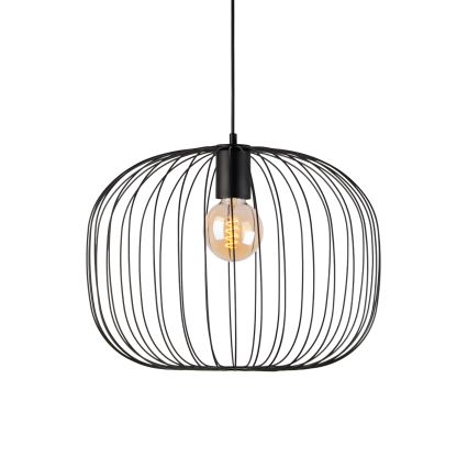 Lámpara colgante con cable OVELLA 1xE27/15W/230V Ø 46 cm, negra