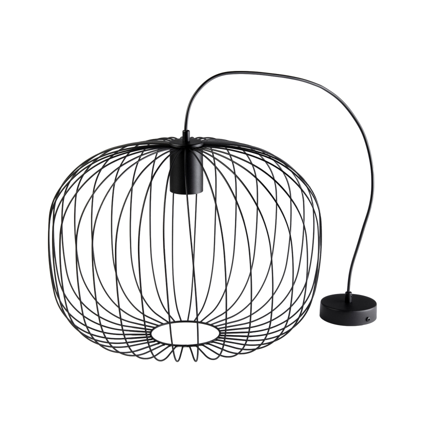 Lámpara colgante con cable OVELLA 1xE27/15W/230V Ø 46 cm, negra