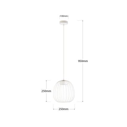 Lámpara colgante con cable OVELLA 1xGX53/10W/230V Ø 25 cm crema
