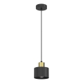 Lámpara colgante con cable PARKLA 1xE27/15W/230V negra