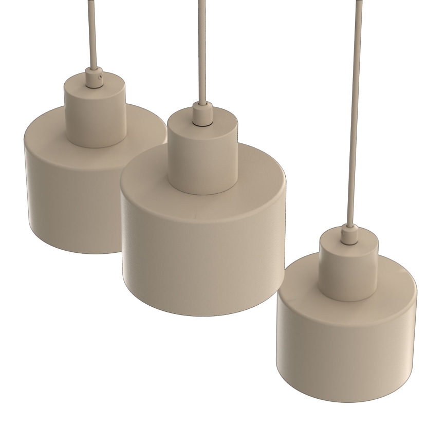 Lámpara colgante con cable PARKLA 3xE27/15W/230V beige