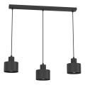 Lámpara colgante con cable PARKLA 3xE27/15W/230V negra