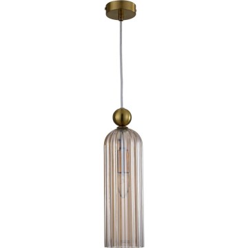 Lámpara colgante con cable PIEGA 1xE14/40W/230V latón/beige ahumado