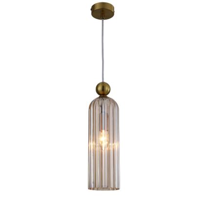 Lámpara colgante con cable PIEGA 1xE14/40W/230V latón/beige ahumado