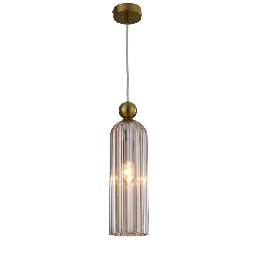 Lámpara colgante con cable PIEGA 1xE14/40W/230V latón/beige ahumado