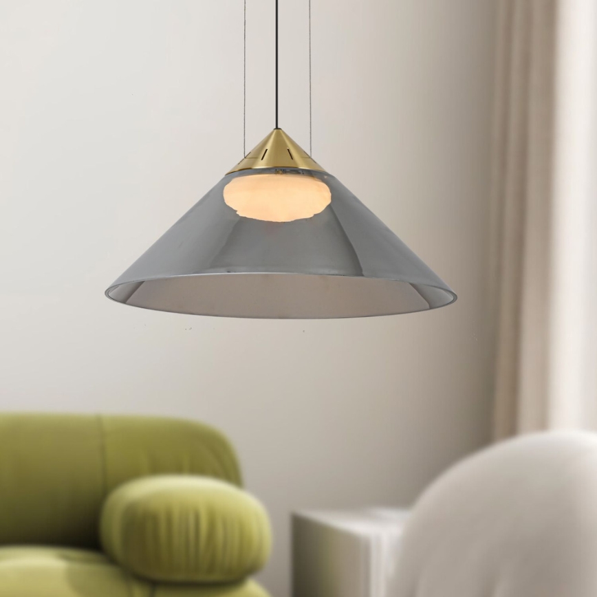 Lámpara colgante con cable PRESTO 1xGX53/10W/230V, diámetro 42 cm, dorado/gris ahumado