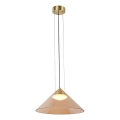 Lámpara colgante con cable PRESTO 1xGX53/10W/230V Ø 42 cm dorado/beige ahumado