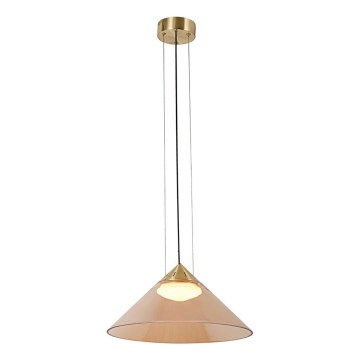 Lámpara colgante con cable PRESTO 1xGX53/10W/230V Ø 42 cm dorado/beige ahumado